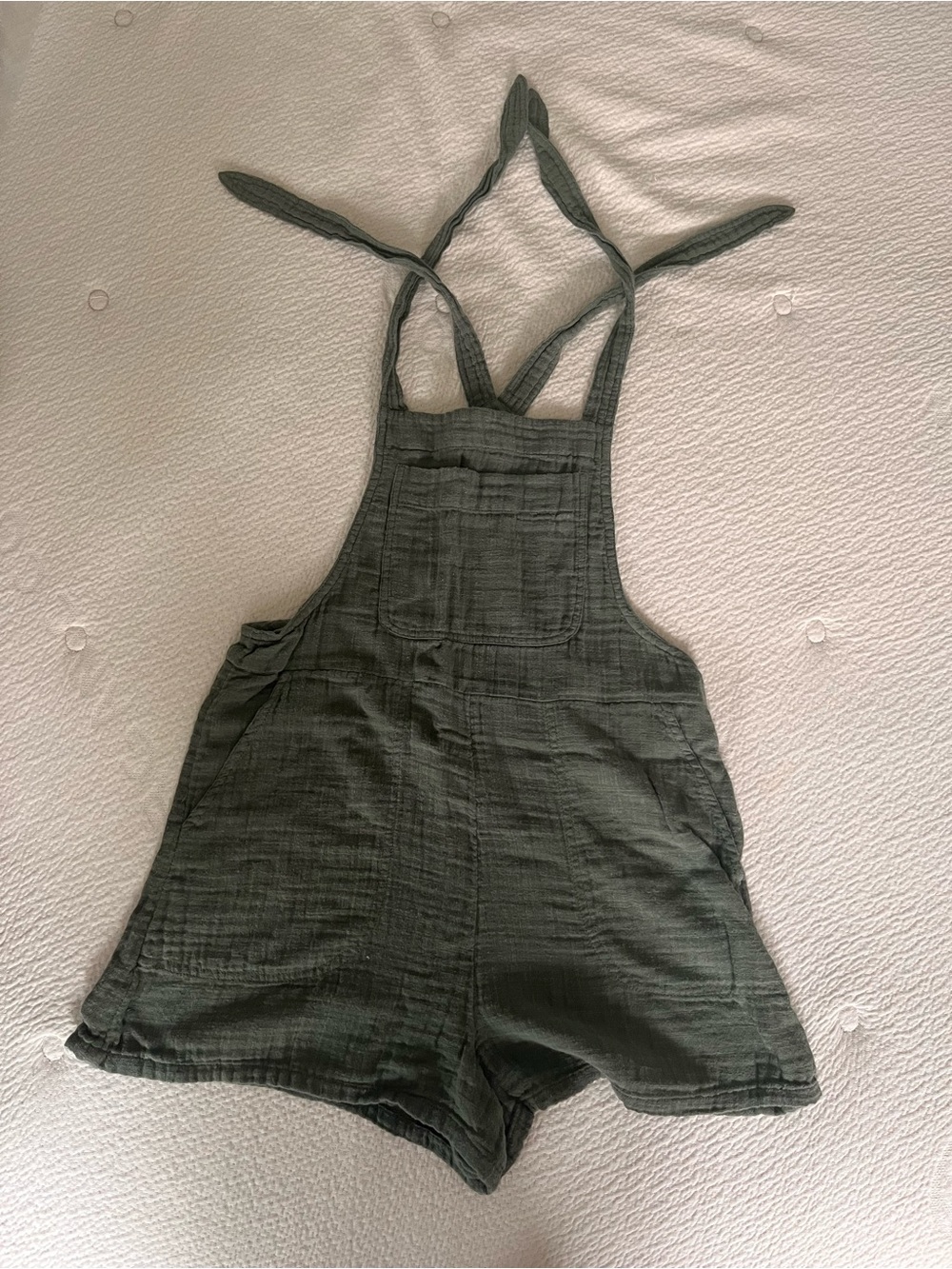 Aerie Olive Green Gauze Shortalls